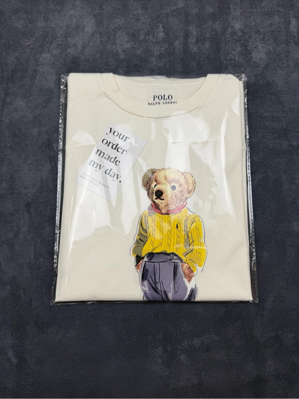 Ralph Lauren White Tee with Polo Bear in Yellow Sweater - Picture 11 of 11